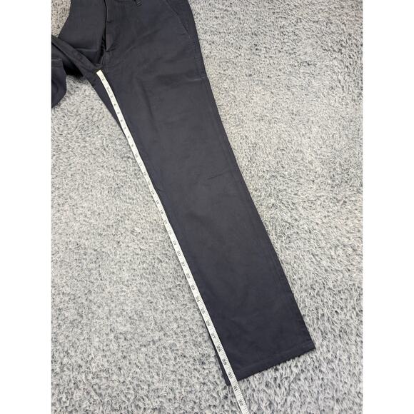 Adriano Goldschmied Pants Mens 30x30 Black Minimal Straight Slim Chino Preppy - Picture 8 of 10